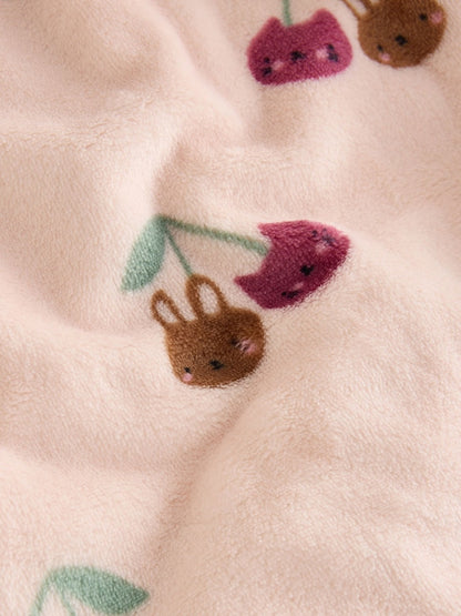 Pink Cat Two Way Zip Fleece Sleepsuit