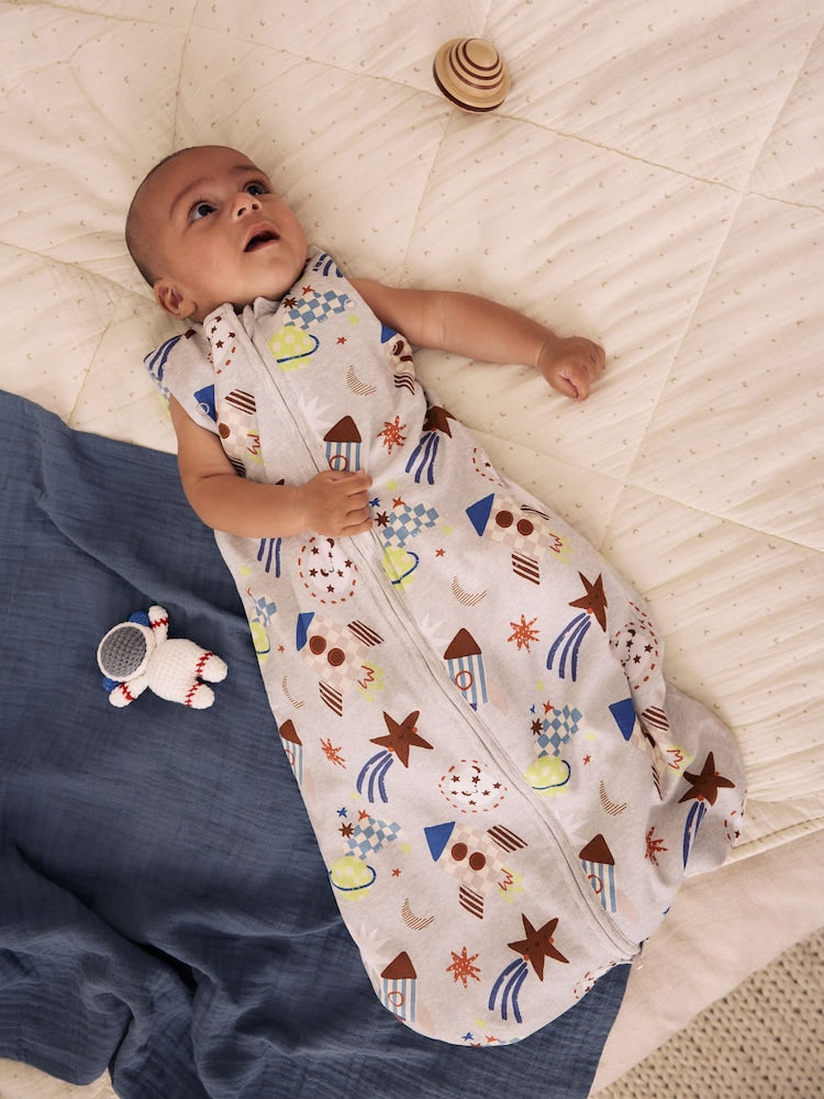Grey Rockets 2.5 Tog Removable Sleeve Baby Sleep Bag