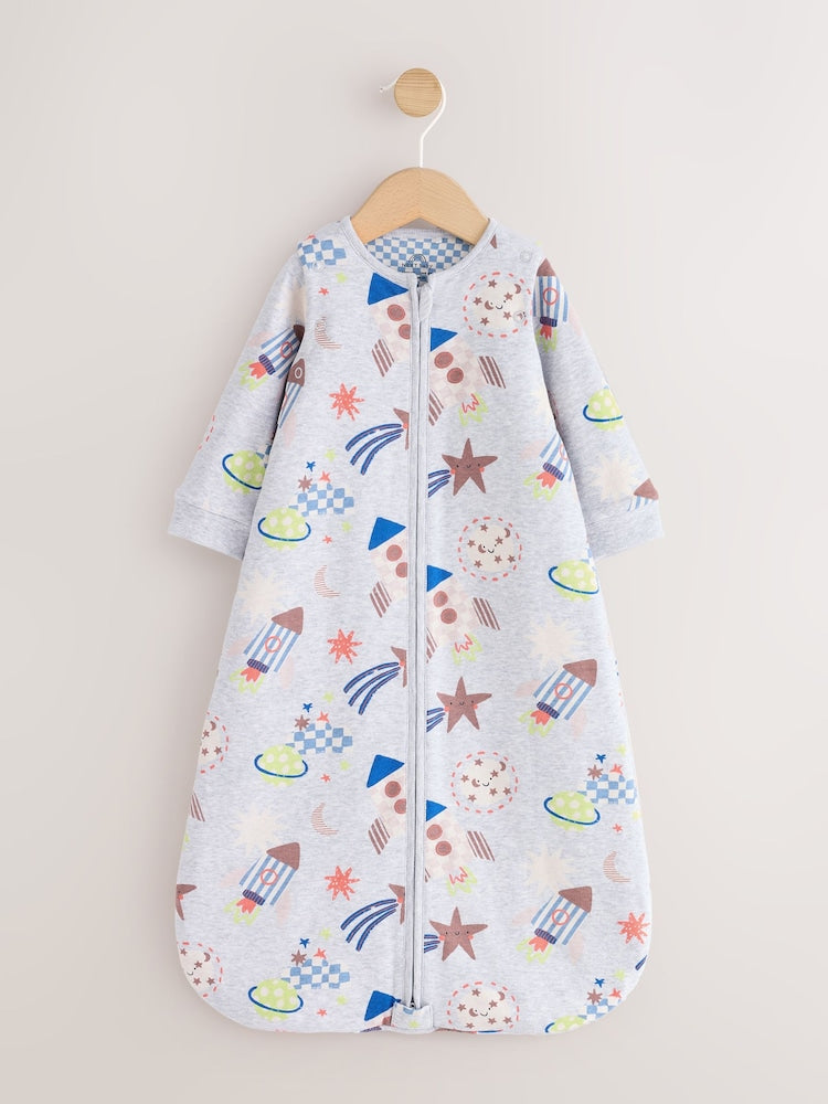 Grey Rockets 2.5 Tog Removable Sleeve Baby Sleep Bag