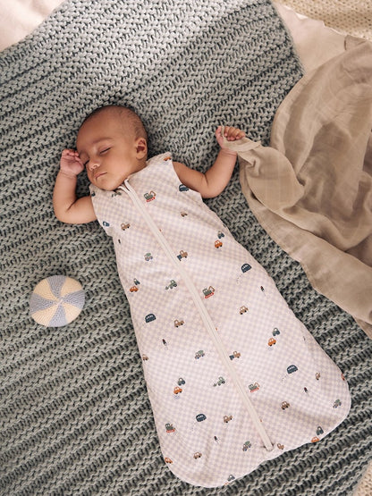 Checkerboard Cars 2.5 Tog Removable Sleeve Baby Sleep Bag