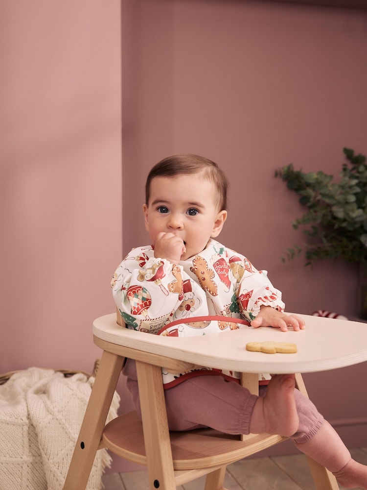 Christmas Character Bauble Weaning And Feeding Sleeved Bib