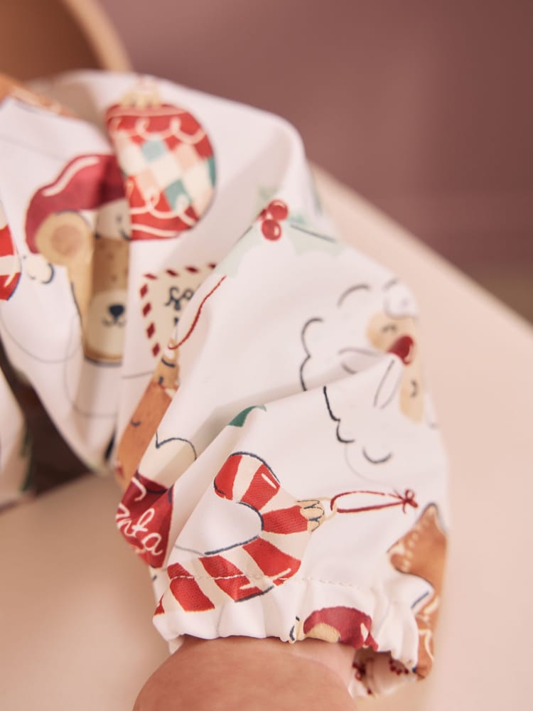 Christmas Character Bauble Weaning And Feeding Sleeved Bib