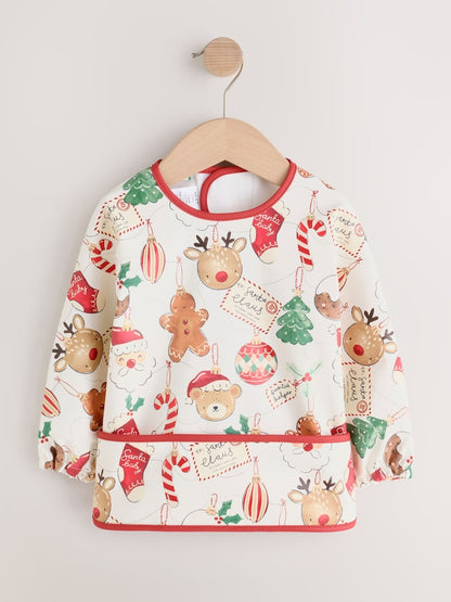 Christmas Character Bauble Weaning And Feeding Sleeved Bib