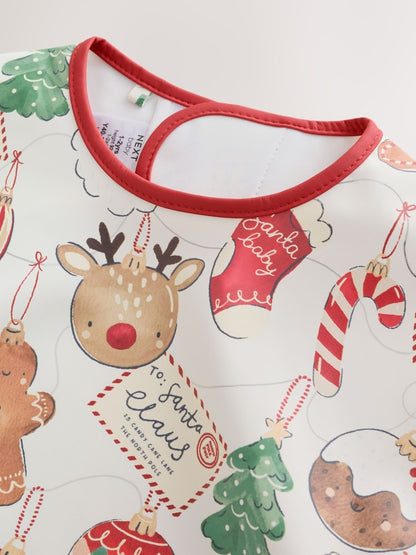 Christmas Character Bauble Weaning And Feeding Sleeved Bib