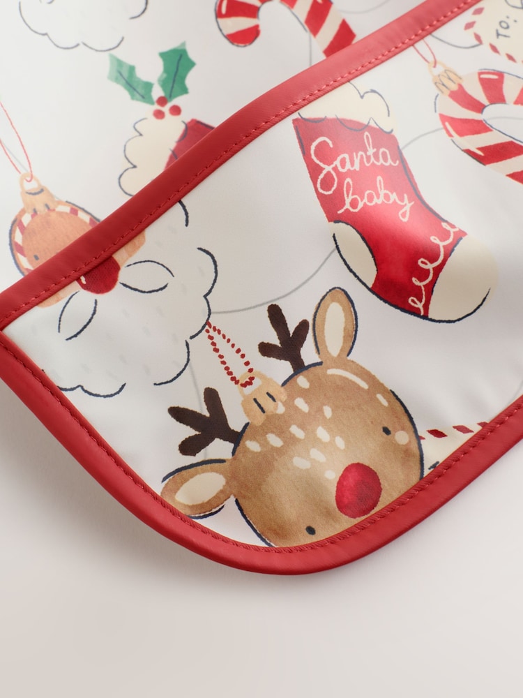Christmas Character Bauble Weaning And Feeding Sleeved Bib