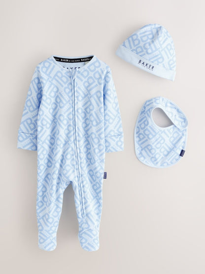 Baker by Ted Baker Sleepsuit Hat and Bib Set