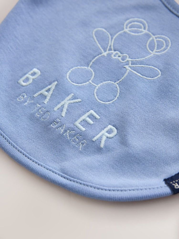 Baker by Ted Baker Blue 5 Piece Sleepsuit, Bodysuit, Hat and Bib Set