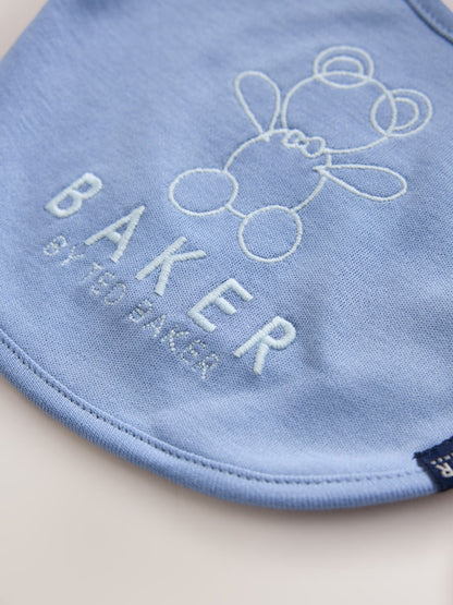 Baker by Ted Baker Blue 5 Piece Sleepsuit, Bodysuit, Hat and Bib Set