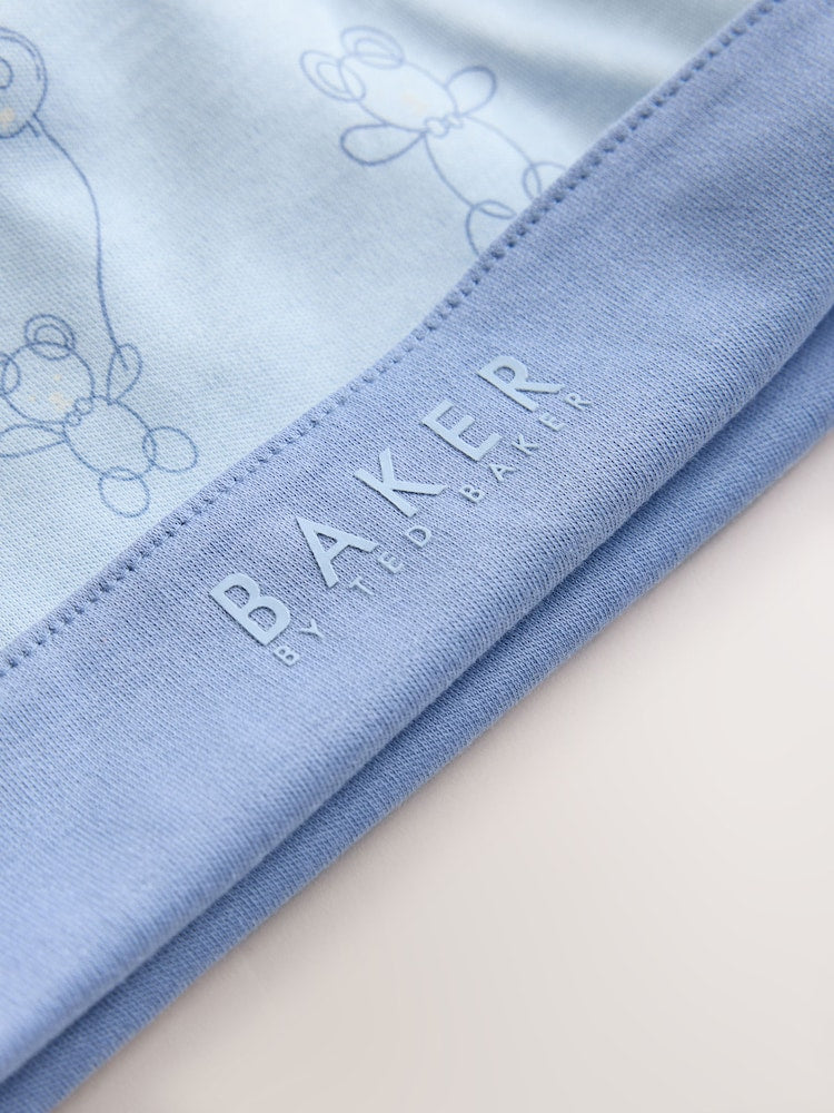 Baker by Ted Baker Blue 5 Piece Sleepsuit, Bodysuit, Hat and Bib Set