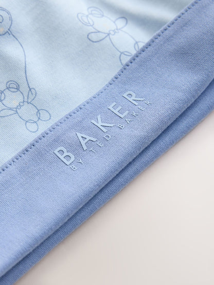 Baker by Ted Baker Blue 5 Piece Sleepsuit, Bodysuit, Hat and Bib Set
