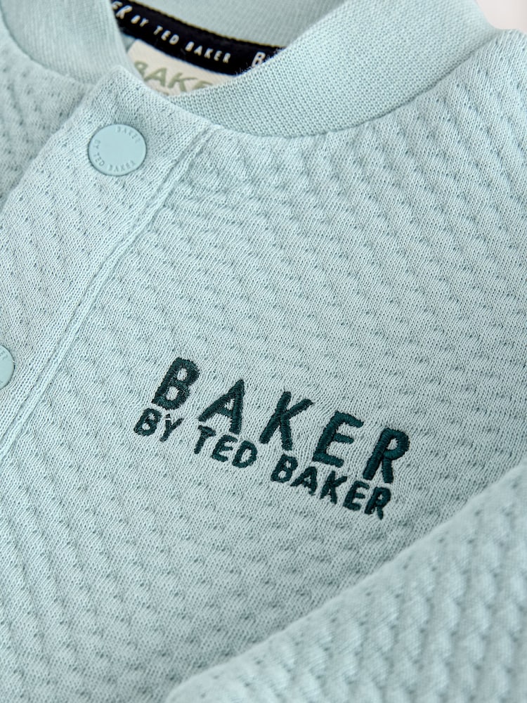 Baker by Ted Baker Blue Green Textured Microquilt Romper