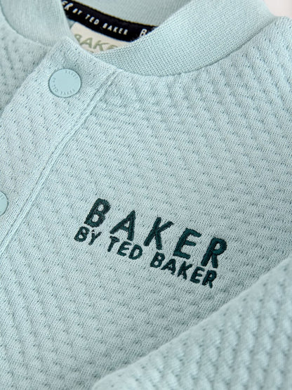 Baker by Ted Baker Blue Green Textured Microquilt Romper