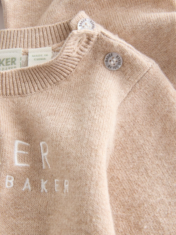 Baker by Ted Baker Neutral Knit Knitted Top and Joggers Set