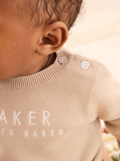Baker by Ted Baker Neutral Knit Knitted Top and Joggers Set