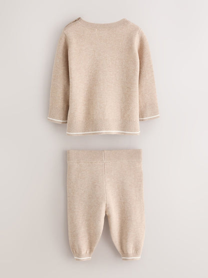 Baker by Ted Baker Neutral Knit Knitted Top and Joggers Set