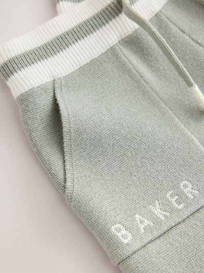 Baker by Ted Baker Green 3 Piece Knitted Varsity Cardigan T-Shirt and Joggers Set 3 Piece - Size Up To 3 Months (50 - 62cm)