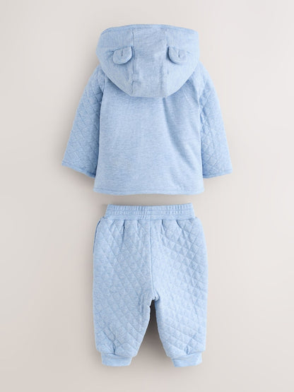 Baker by Ted Baker Blue 3 Piece Quilted Jacket, T-Shirt and Trousers Set