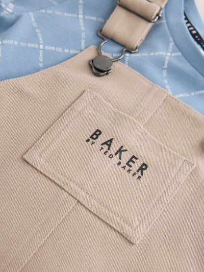 Baker by Ted Baker Blue Stone Dungaree and Graphic T-Shirts Set