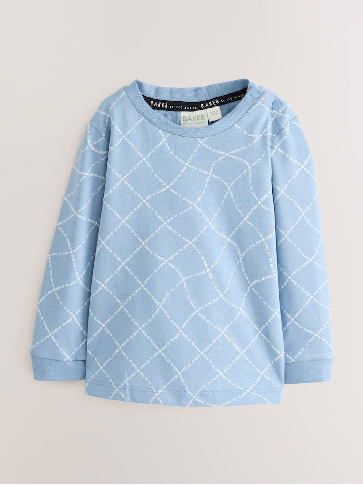 Baker by Ted Baker Blue Stone Dungaree and Graphic T-Shirts Set