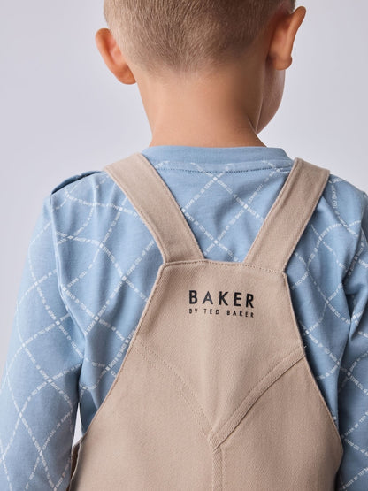 Baker by Ted Baker Blue Stone Dungaree and Graphic T-Shirts Set