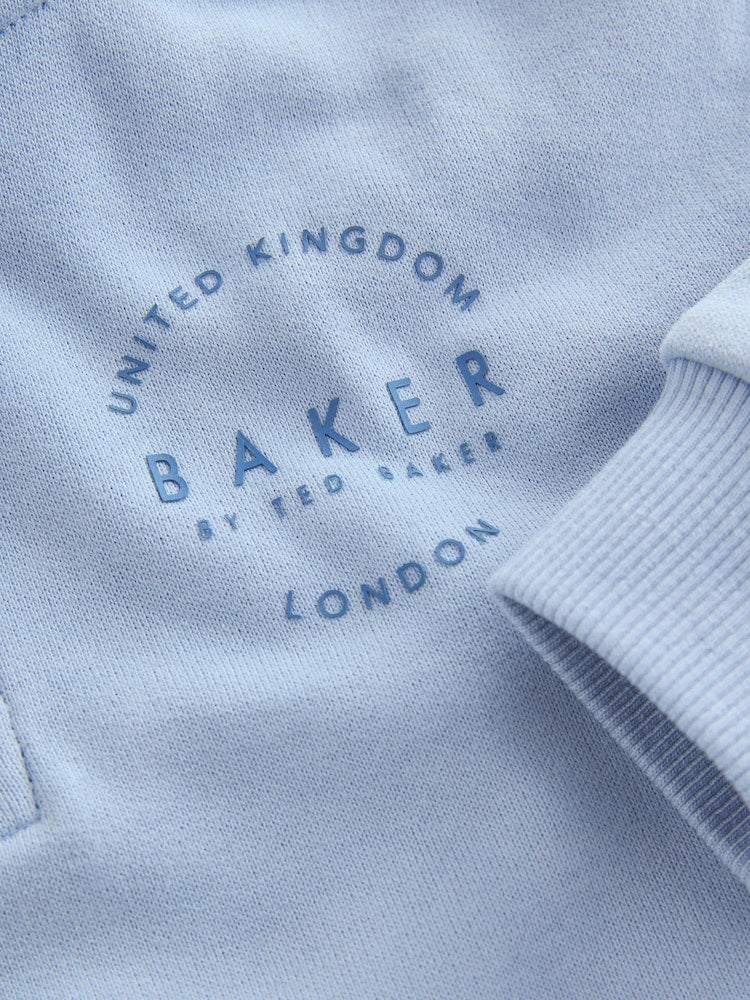 Baker by Ted Baker Funnel Zip Neck Blue/Brown Sweatshirt and Joggers Set