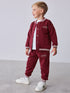 Baker by Ted Baker Burgundy Red 3 Piece Varsity Jacket T-Shirt and Joggers Set