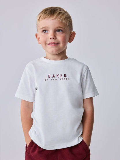 Baker by Ted Baker Burgundy Red 3 Piece Varsity Jacket T-Shirt and Joggers Set
