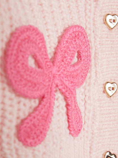 River Island Pink Knitted Bow Cardigan &amp; Legging Set