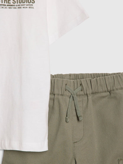 River Island Green Twill Shacket &amp; Trousers Set 3 Piece