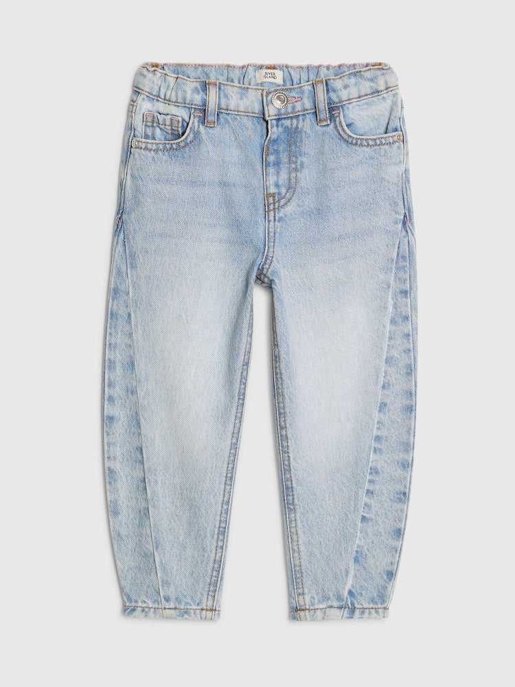 River Island Blue Barrel Leg Jeans