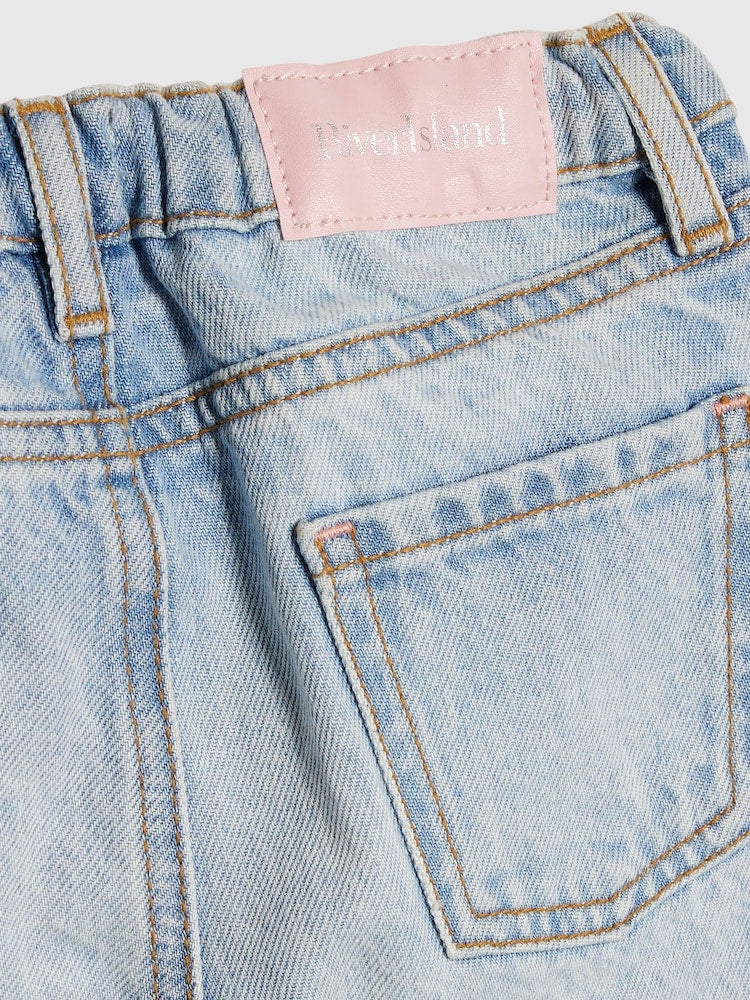 River Island Blue Barrel Leg Jeans