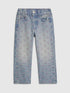 River Island Blue Embroidered Bow Straight Leg Jeans