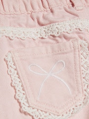 River Island Pink Lace Wide Leg Jeans - Size 12-18 Months (80-86cm)