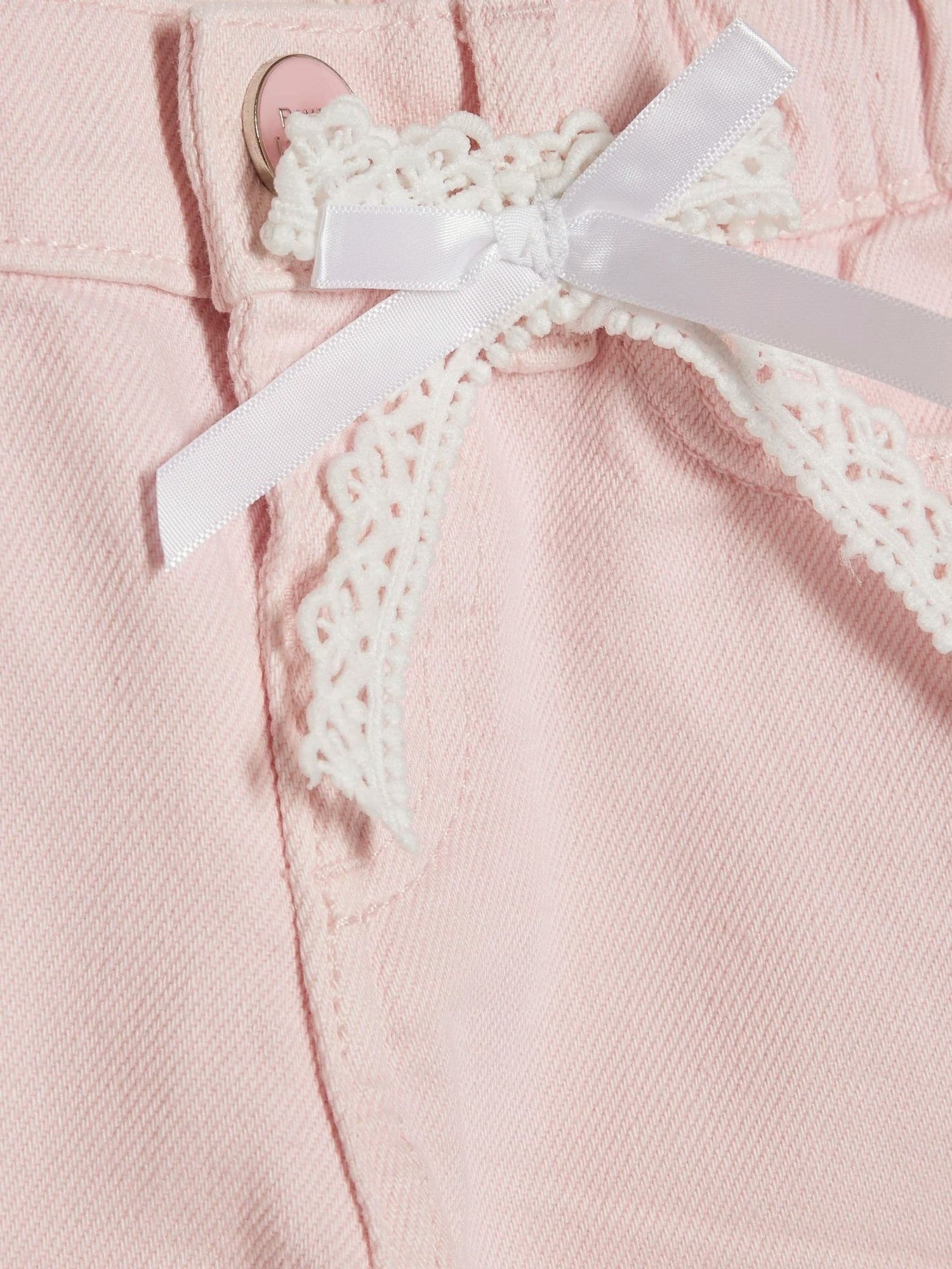 River Island Pink Lace Wide Leg Jeans - Size 12-18 Months (80-86cm)