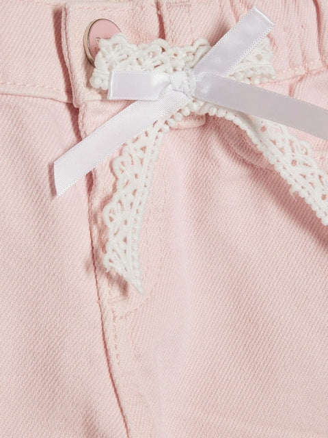 River Island Pink Lace Wide Leg Jeans - Size 12-18 Months (80-86cm)