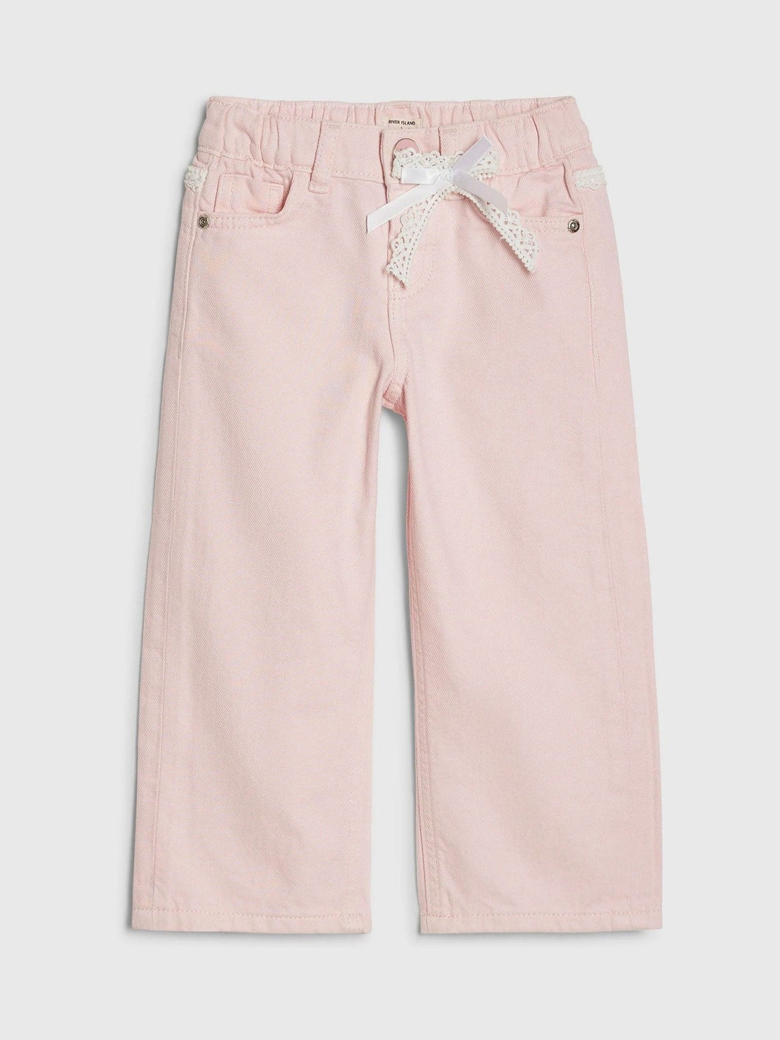 River Island Pink Lace Wide Leg Jeans - Size 12-18 Months (80-86cm) - Default 1