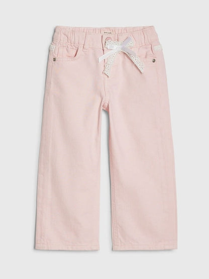 River Island Pink Lace Wide Leg Jeans - Size 12-18 Months (80-86cm)