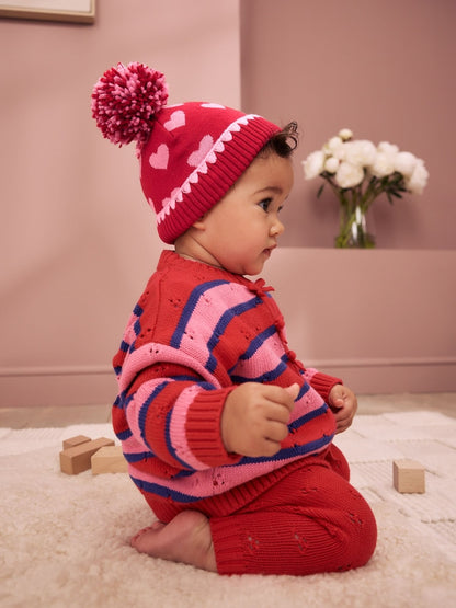 Red/Pink Heart Knitted