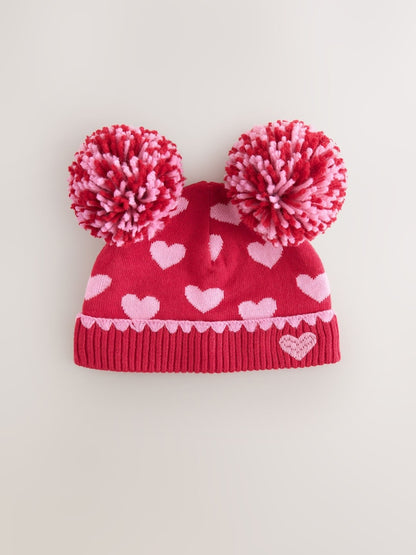Red/Pink Heart Knitted