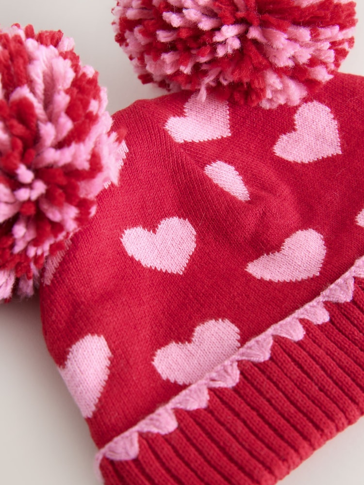 Red/Pink Heart Knitted