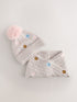Mink Pink Flower Beanie and Snood Set (1-16yrs) - Size 1-2 Years (80-92cm) - Mink Pink Flower