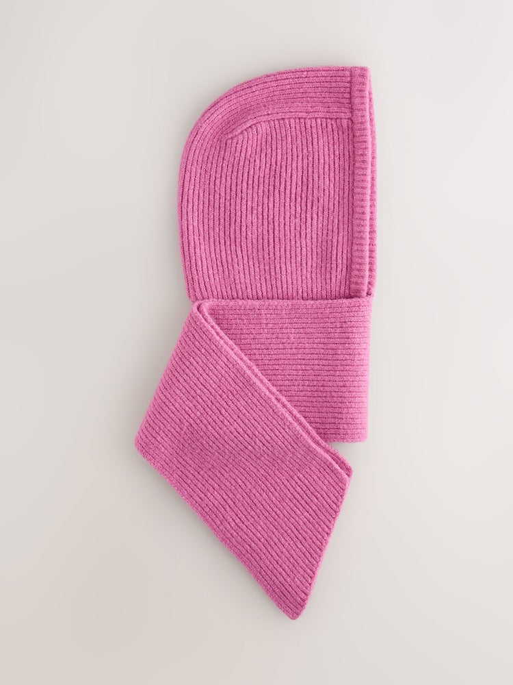 Pink Cosy Hooded Scarf (3-16yrs) - Pink / 11 - 13 Years (146 - 158cm)