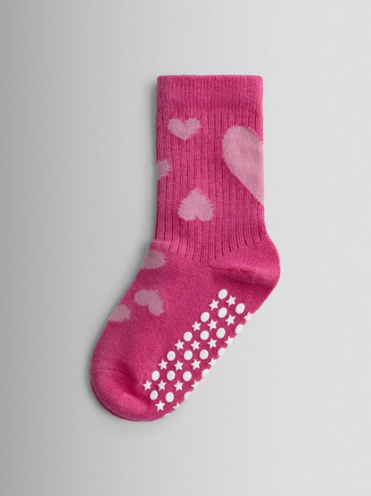 JoJo Maman Bébé Pink 5-Pack Heart Socks - Size 6-12 Months (68-80cm)