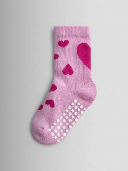 JoJo Maman Bébé Pink 5-Pack Heart Socks - Size 6-12 Months (68-80cm)