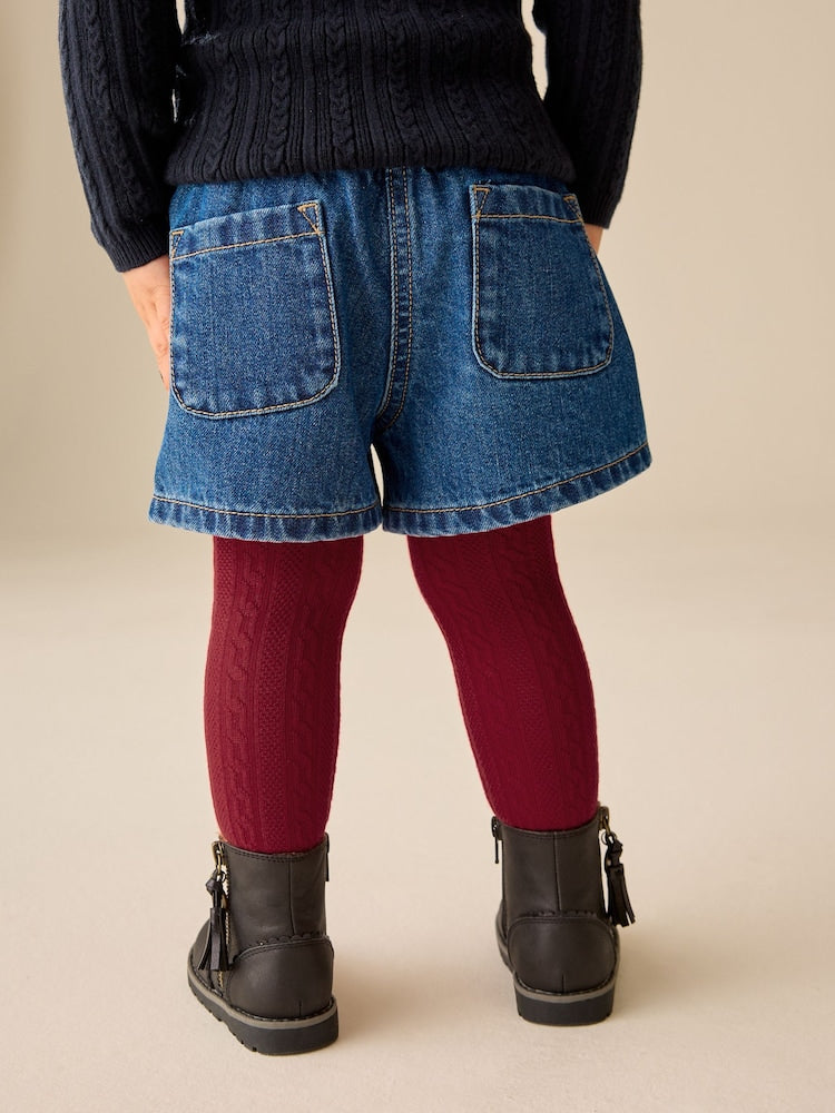 Denim/ Red Tartan Bow Denim Bow