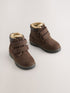 Chocolate Brown Wide Fit (G) Leather Thermal Thinsulate™ Lined Touch Fastening Work Boots - Size EU 21.5 (UK 5) - Chocolate Brown