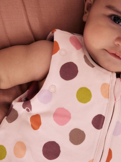 Multi Polka Dot 2.5 Tog Removable Sleeve Baby Sleep Bag