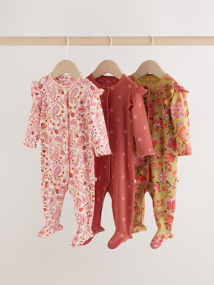 Paisley Print Baby Sleepsuits 3 Pack (0mths-2yrs) - Paisley Print / 12 - 18 Months (80 - 86cm)