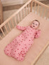 Pink/Red Heart 2.5 Tog Removable Sleeve Baby Sleep Bag - Up to 1 Month (50-56cm)