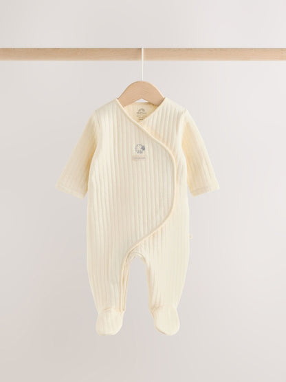 White Sheep Quilted 1 Tog Sleepsuits 2 Pack